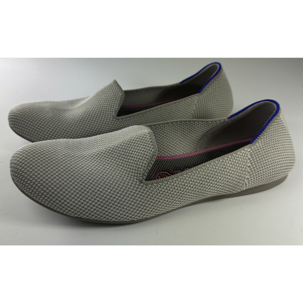Rothy’s The Loafer Double Stitch Linen Tan Cream Slip On Shoes Women’s Size 8 - Picture 9 of 16